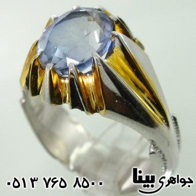 انگشتر یاقوت کبود صنعتی مردانه کلاسیک