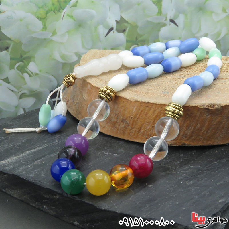 تسبیح چند جواهر سنگ درمانی و انرژی 33 دانه ای _کد:29882