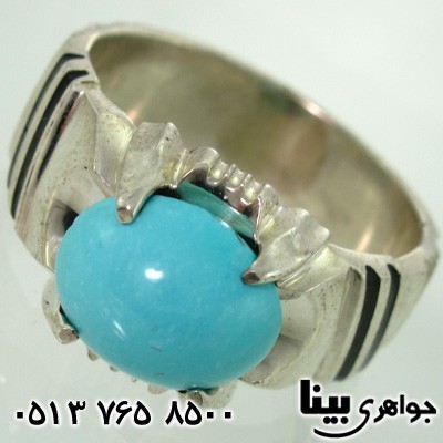 انگشتر فیروزه نیشابوری عجمی مردانه چهارچنگ