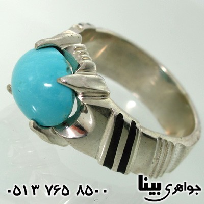 انگشتر فیروزه نیشابوری عجمی مردانه چهارچنگ