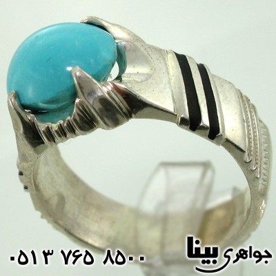 انگشتر فیروزه نیشابوری عجمی مردانه چهارچنگ