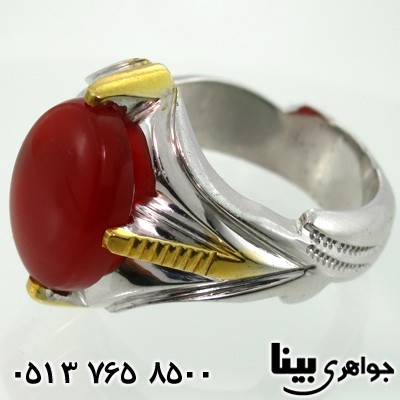 انگشتر عقیق یمنی مردانه چهارچنگ جدید