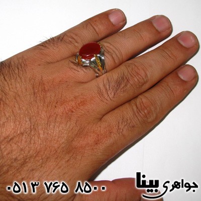 انگشتر عقیق یمنی مردانه چهارچنگ جدید