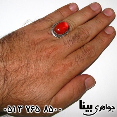 انگشتر عقیق یمنی مردانه درشت طرح قدیمی
