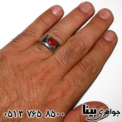 انگشتر عقیق یمنی مردانه فاخر خطی