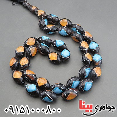 تسبیح کشکول (کوک) 33 دانه ای با مرصع کهربا و فیروزه خاص تسبیح کشکول (کوک) 33 دانه ای با مرصع کهربا و فیروزه خاص