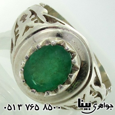 انگشتر زمرد مردانه فاخر اره کاری
