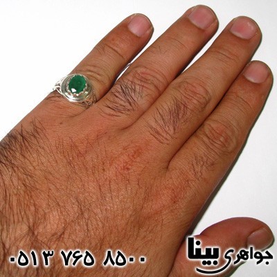 انگشتر زمرد مردانه فاخر اره کاری