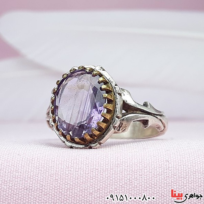انگشتر آمتیست خوشرنگ مردانه خاص _کد:29995