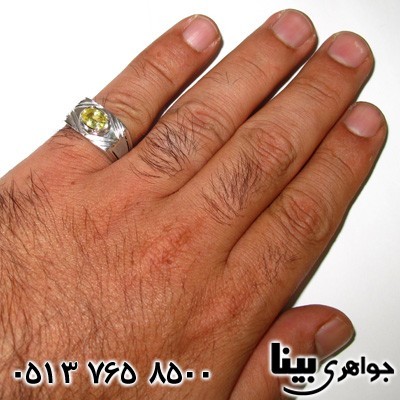 انگشتر یاقوت زرد مردانه فاخر کلاسیک