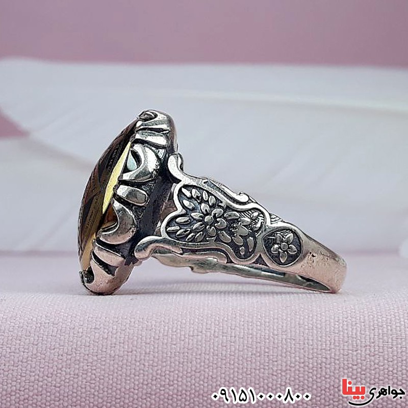 انگشتر حدید مردانه با نقش ستاره سلیمان _کد:30019