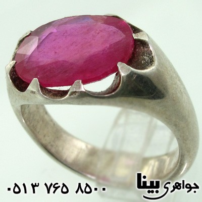 انگشتر یاقوت سرخ مردانه فاخر بیضی