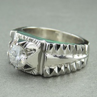 انگشتر الماس روسی (موزانایت) فاخر مردانه دست ساز 