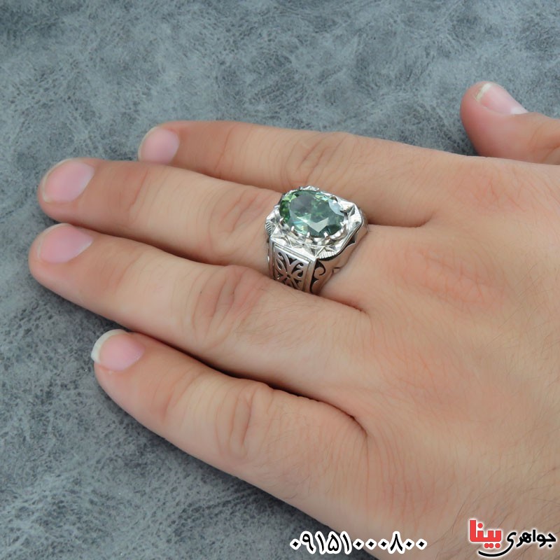 انگشتر الماس روسی (موزانایت) درشت فاخر رودیوم دست ساز _کد:30074