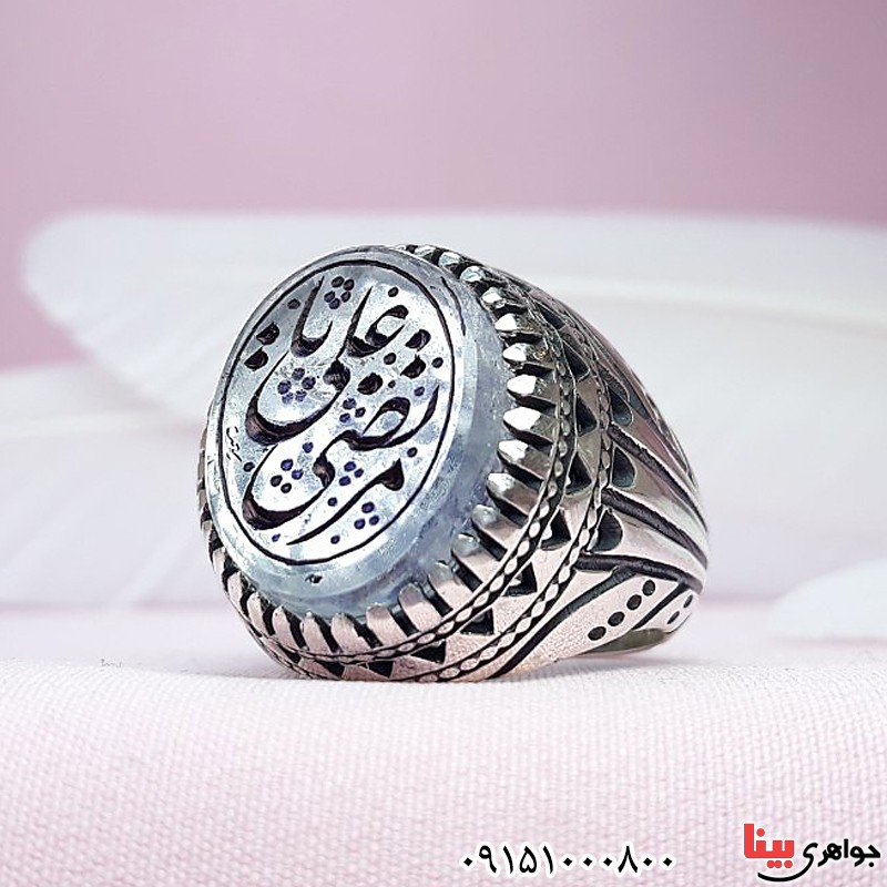 انگشتر در نجف خطی درشت با حکاکی یا مرتضی علی _کد:30077