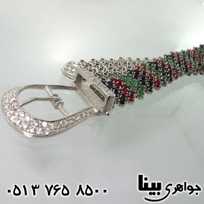 دستبند چند جواهر یاقوت و زمرد زنانه بی نظیر
