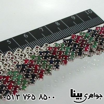دستبند چند جواهر یاقوت و زمرد زنانه بی نظیر