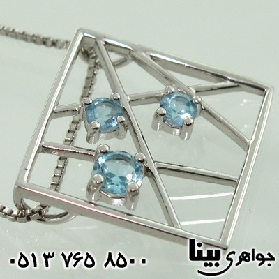 گردنبند آکوآمارین سه نگین