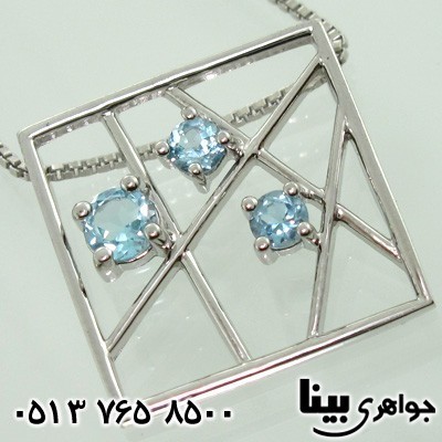 گردنبند آکوآمارین سه نگین