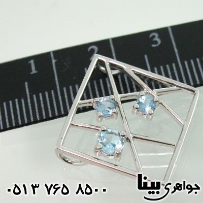 گردنبند آکوآمارین سه نگین