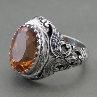 انگشتر الکساندریت و الماس دست ساز مردانه فاخر و خاص رودیوم 
