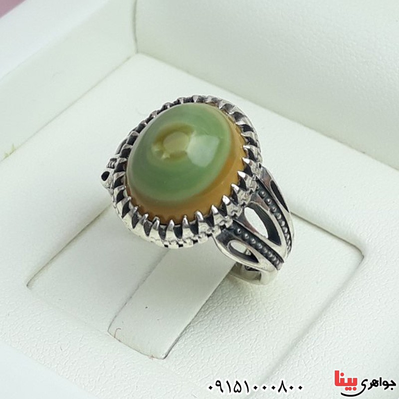 انگشتر عقیق باباقوری ست خاص و شیک زیبا _کد:30167