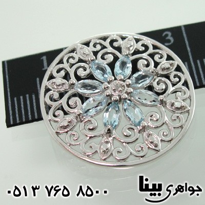 گردنبند آکوآمارین نقش دار