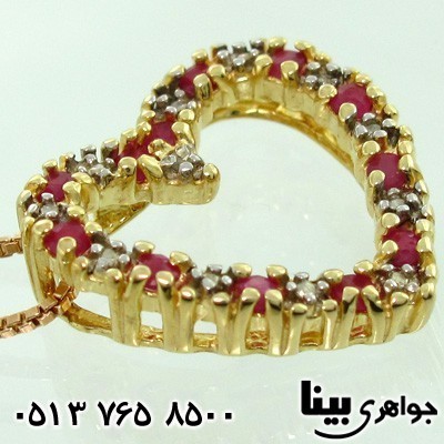 گردنبند یاقوت سرخ گلریز قلبی