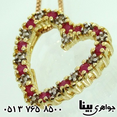 گردنبند یاقوت سرخ گلریز قلبی