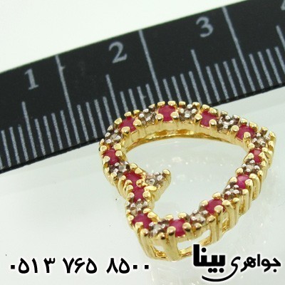 گردنبند یاقوت سرخ گلریز قلبی