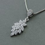 گردنبند نقره رودیوم زنانه مدل برگ _کد:30342