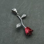 گردنبند نقره رودیوم خاص مدل گل بسیار زیبا _کد:30344