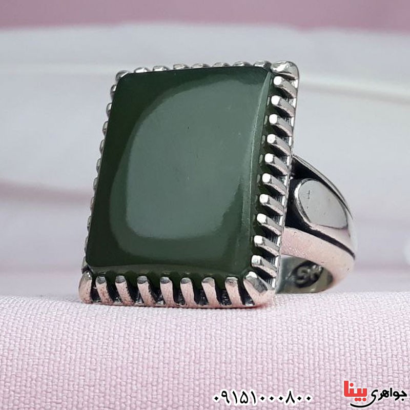 انگشتر یشم یمنی خاص و شیک زیبا _کد:30421