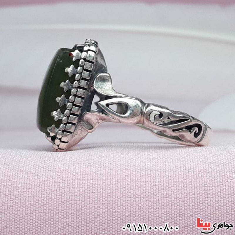انگشتر یشم یمنی مردانه خاص و زیبا عالی _کد:30427