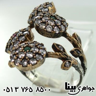 انگشتر جید زنانه چهار گل