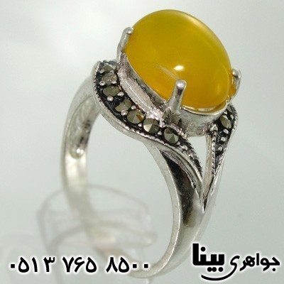 انگشتر عقیق شرف الشمس زنانه چشمی