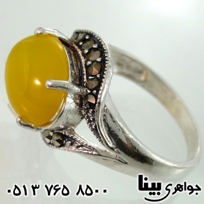 انگشتر عقیق شرف الشمس زنانه چشمی