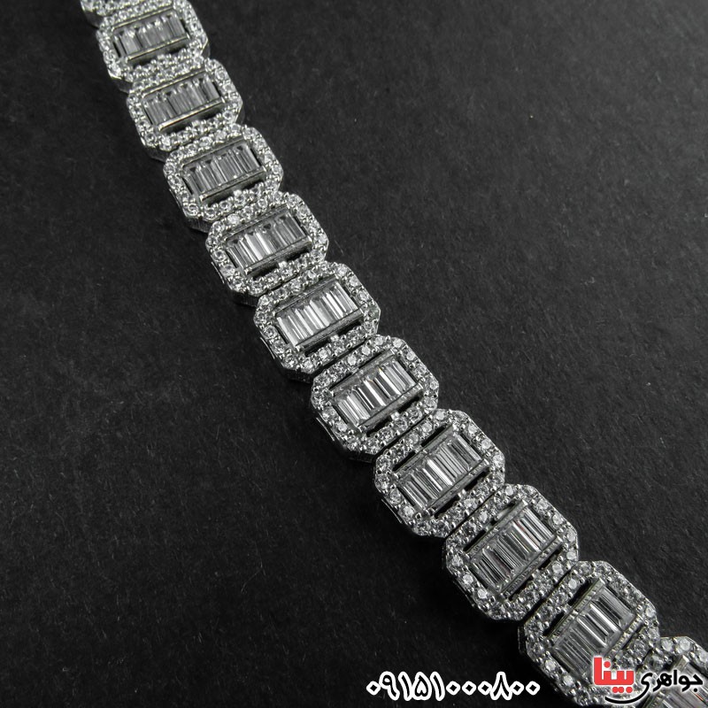 دستبند نقره زنانه خاص و شیک زیبا رودیوم درشت _کد:30547