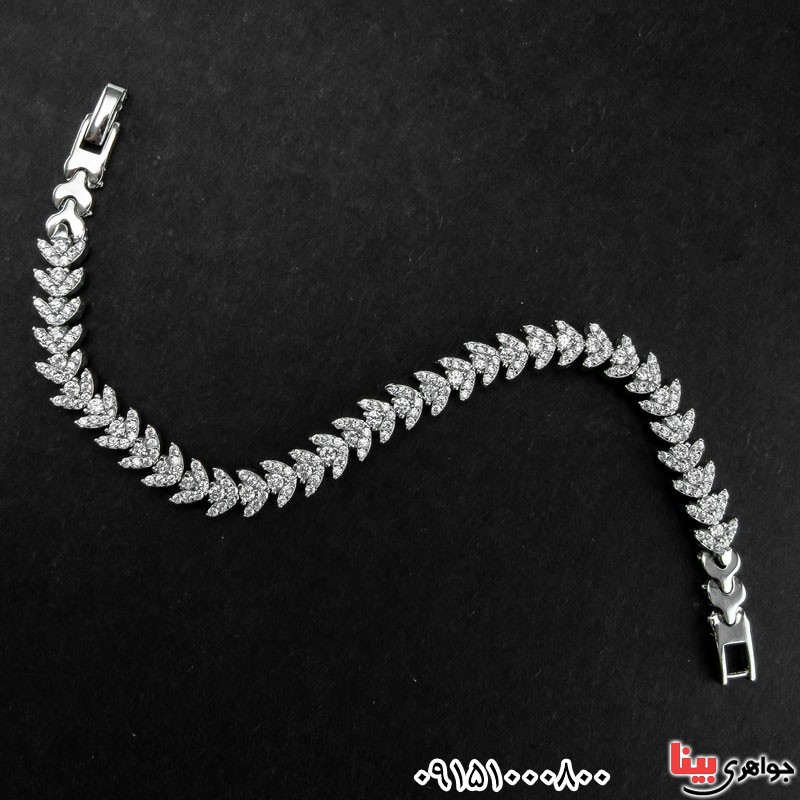 دستبند نقره رودیوم شیک و خاص درشت _کد:30556