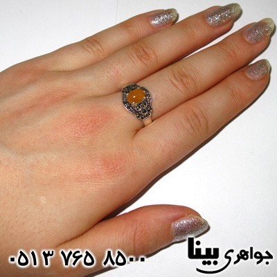 انگشتر عقیق شرف الشمس زنانه زیبا
