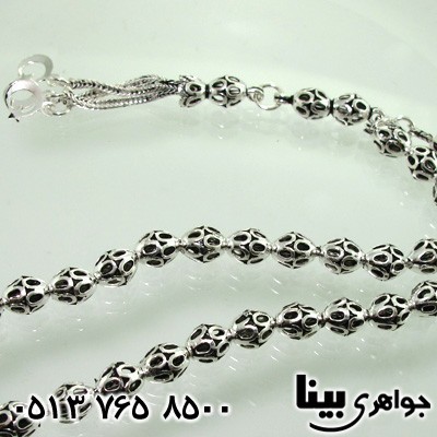 تسبیح نقره 33 دانه ای شبکه کاری