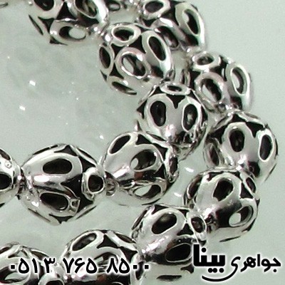 تسبیح نقره 33 دانه ای شبکه کاری