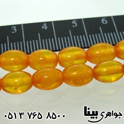 تسبیح کهربا پودری زعفرانی