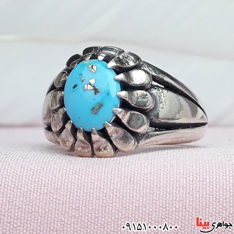 انگشتر فیروزه نیشابوری خوشرنگ مردانه _کد:30660