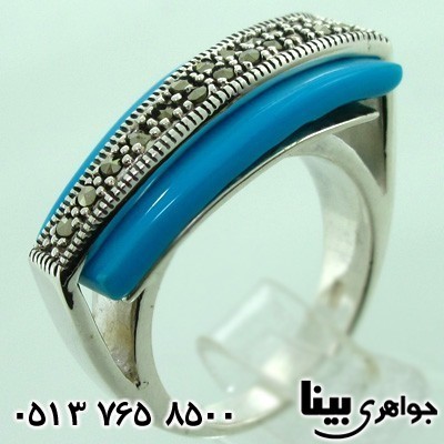 انگشتر نقره طرح فیروزه زنانه