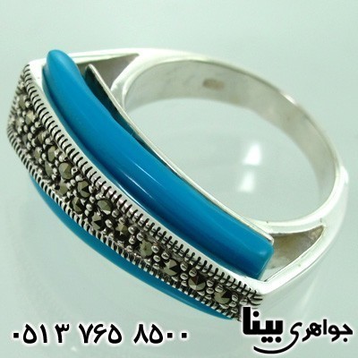 انگشتر نقره طرح فیروزه زنانه