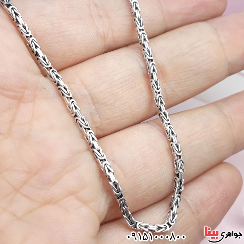 زنجیر نقره 60 سانتی مدل کرال ریز _کد:30669