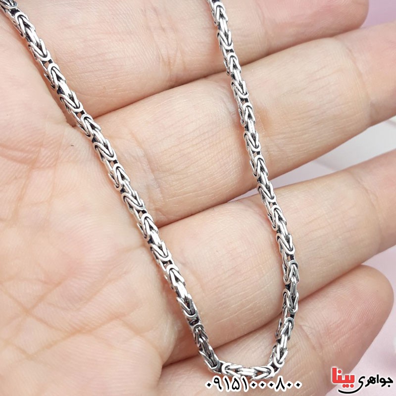 زنجیر نقره مدل کرال ریز 55 سانتی زیبا و خاص _کد:30670