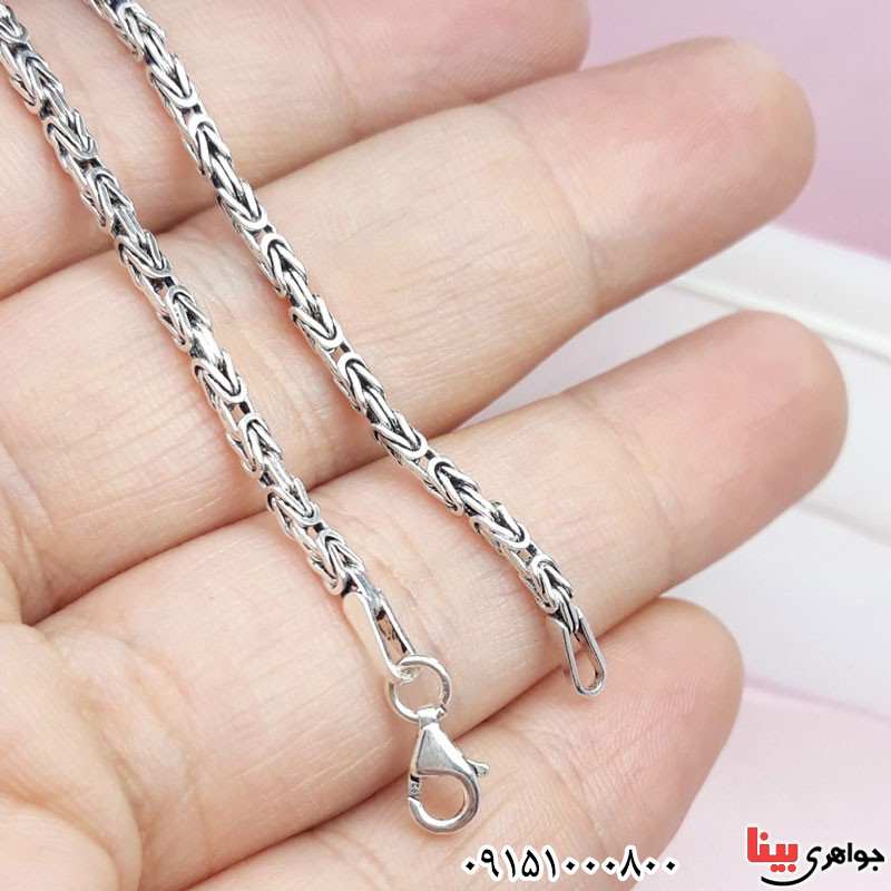 زنجیر نقره مدل کرال ریز 55 سانتی زیبا و خاص _کد:30670