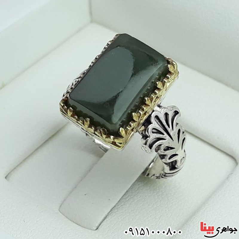 انگشتر یشم یمنی خاص و زیبا مردانه _کد:30672